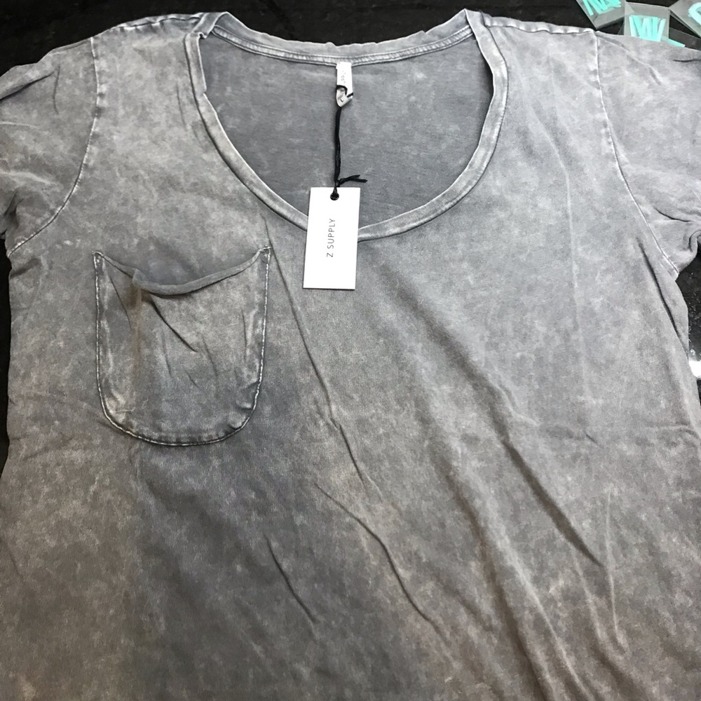 ZSupply washed cotton pocket tee gray